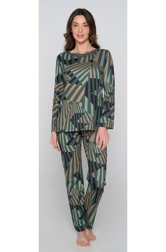 Γυναικεία πυτζάμα Jeannette - Εμπριμέ - Γεωμετρικό ντεσέν