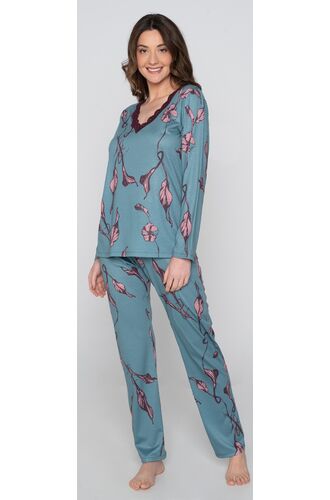 Γυναικεία πυτζάμα Jeannette - Μπλε - Εμπριμέ