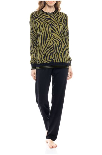 Γυναικεία Πυτζάμα Pink Label - Animal print - Λαδί