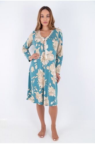 Γυναικείο νυχτικό Claire Katrania - μπλε Floral - Midi