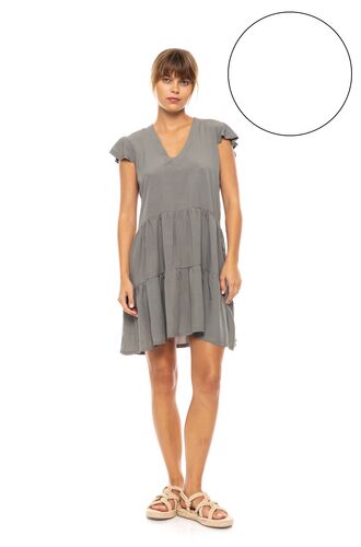 Γυναικείο Beachdress Pink Label -  Φόρεμα - Λευκό - Regular Fit - Viscose