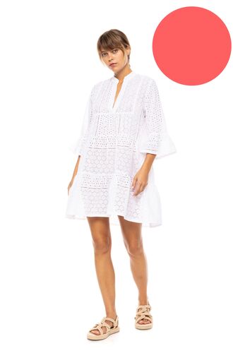 Γυναικείο Beachdress Pink Label -  Φόρεμα Coral - Κοφτό κέντημα - Regular Fit - CottonΓυναικείο Beachdress Pink Label -  Φόρεμα Coral - Κοφτό κέντημα - Regular Fit - Cotton