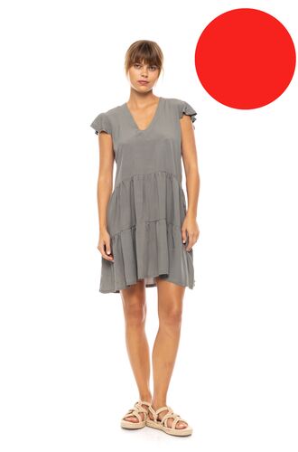 Γυναικείο Beachdress Pink Label -  Φόρεμα - Κόκκινο - Regular Fit - Viscose