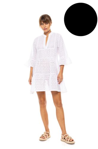 Γυναικείο Beachdress Pink Label -  Φόρεμα Μαύρο - Κοφτό κέντημα - Regular Fit - Cotton