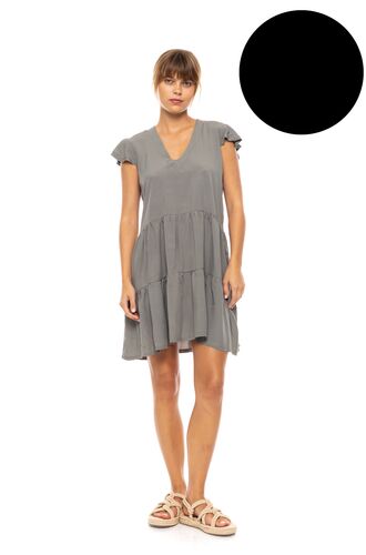 Γυναικείο Beachdress Pink Label -  Φόρεμα - Μαύρο  - Regular Fit - Viscose