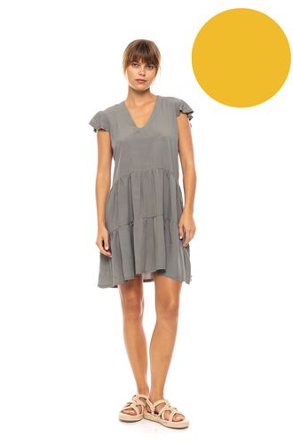 Γυναικείο Beachdress Pink Label -  Φόρεμα - Yellow - Regular Fit - Viscose