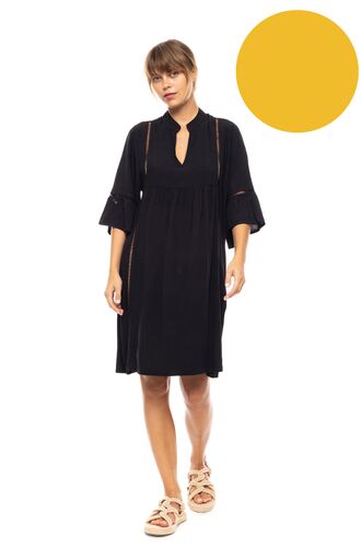 Γυναικείο Beachdress Pink Label -  Yellow - Mini Φόρεμα - Regular Fit - Viscose