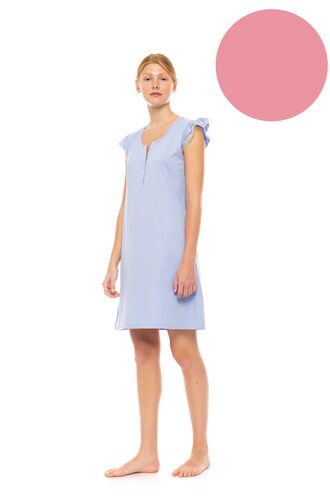 Γυναικείο Νυχτικό Pink Label - Dusty Pink - Κοντό Μανίκι - Δαντέλα - Πατιλέτα - CottonΓυναικείο Νυχτικό Pink Label - Dusty Pink - Κοντό Μανίκι - Δαντέλα - Πατιλέτα - Cotton