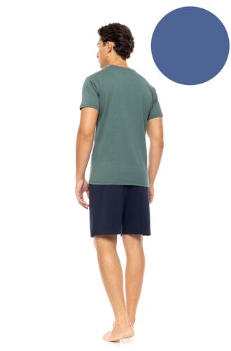 Ανδρική Καλοκαιρινή Πυτζάμα Ulisse - Cosmos Blue V-NECK - Κοντό μανίκι - Cotton