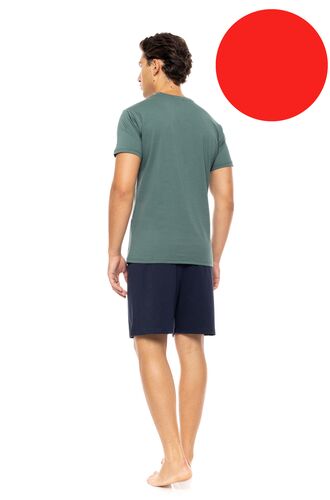 Ανδρική Καλοκαιρινή Πυτζάμα Ulisse - Κόκκινη V-NECK - Κοντό μανίκι - Cotton