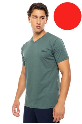 Ανδρική Καλοκαιρινή Πυτζάμα Ulisse - Κόκκινη V-NECK - Κοντό μανίκι - Cotton