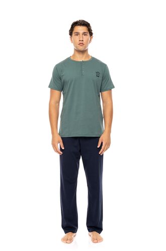 Ανδρική Καλοκαιρινή Πυτζάμα Ulisse - Oil Green - Με πατιλέτα - 3PCS - Cotton