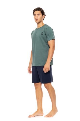 Ανδρική Καλοκαιρινή Πυτζάμα Ulisse - Oil Green - Με πατιλέτα - 3PCS - Cotton