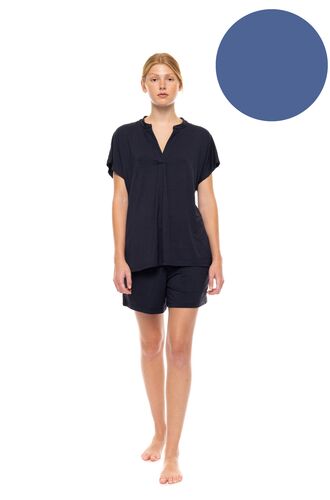 Γυναικεία πυτζάμα Pink Label Cosmos Blue  - Σορτσάκι - Κοντομάνικη - Regular Fit - Bamboo