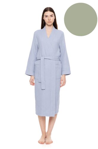 Γυναικεία Ρόμπα Pink Label - Midi - Aqua - Cotton - Regular FitΓυναικεία Ρόμπα Pink Label - Midi - Aqua - Cotton - Regular Fit