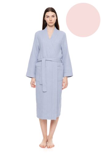 Γυναικεία Ρόμπα Pink Label - Midi - Baby Pink - Cotton - Regular Fit