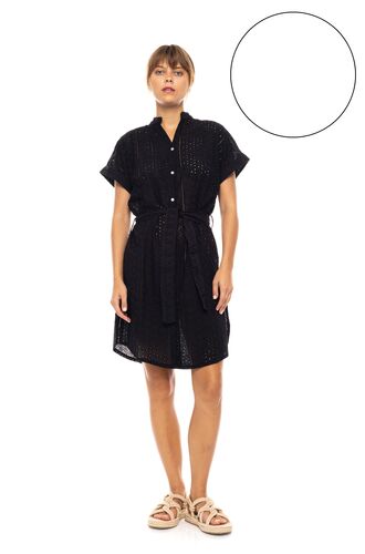 Γυναικείο Beachdress Pink Label -  Φόρεμα Σεμιζιέ - Λευκό - Regular Fit - Cotton