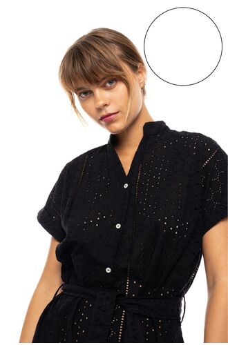 Γυναικείο Beachdress Pink Label -  Φόρεμα Σεμιζιέ - Λευκό - Regular Fit - Cotton