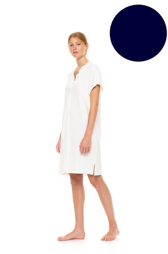 Γυναικείο Νυχτικό Pink Label -  Yacht Blue - Κοντό Μανίκι - Bamboo