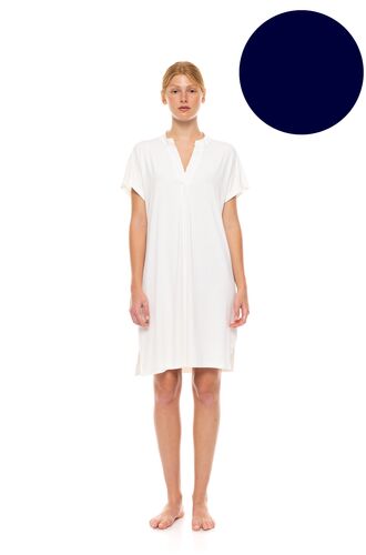 Γυναικείο Νυχτικό Pink Label -  Yacht Blue - Κοντό Μανίκι - BambooΓυναικείο Νυχτικό Pink Label -  Yacht Blue - Κοντό Μανίκι - Bamboo