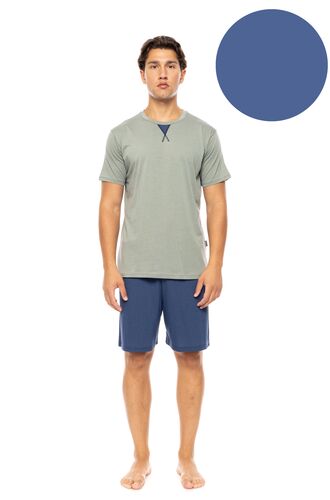 Ανδρική Καλοκαιρινή Πυτζάμα Ulisse - Cosmos Blue - Κοντό μανίκι - Cotton