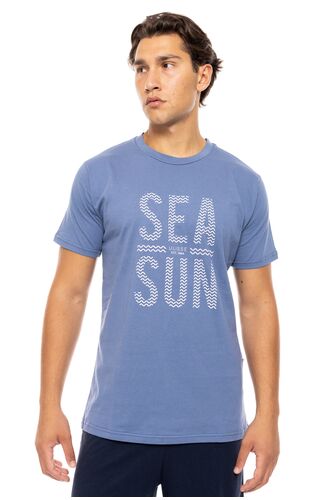 Ανδρική Καλοκαιρινή Πυτζάμα Ulisse - Cosmos Blue Print - Κοντό μανίκι - Cotton