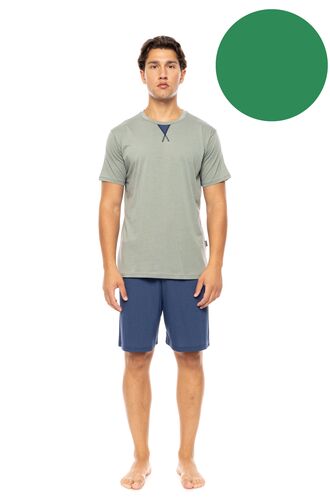 Ανδρική Καλοκαιρινή Πυτζάμα Ulisse - Sea Green - Κοντό μανίκι - Cotton