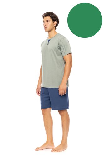 Ανδρική Καλοκαιρινή Πυτζάμα Ulisse - Sea Green - Κοντό μανίκι - Cotton