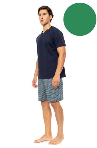 Ανδρική Καλοκαιρινή Πυτζάμα Ulisse - Sea Green - V-NECK - Κοντό μανίκι - Cotton