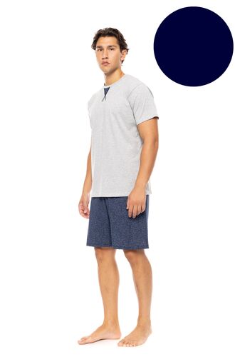 Ανδρική Καλοκαιρινή Πυτζάμα Ulisse - Yacht Blue - Κοντό μανίκι - Cotton