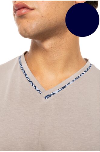 Ανδρική Καλοκαιρινή Πυτζάμα Ulisse - Yacht Blue - V-NECK - Print - Κοντό μανίκι - Cotton