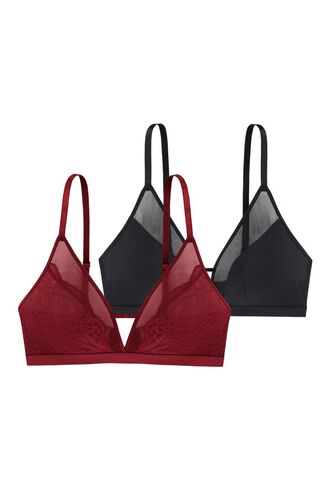 Bralette Dorina Jalsa - 1+1 ΔΩΡΟ - Κόκκινο - Μαύρο - Χωρίς Ενίσχυση