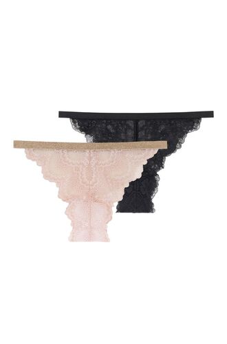 Dorina Γυναικείο Tanga Gala - 1+1 ΔΩΡΟ - Ροζ & Μαύρο - 2 Pack