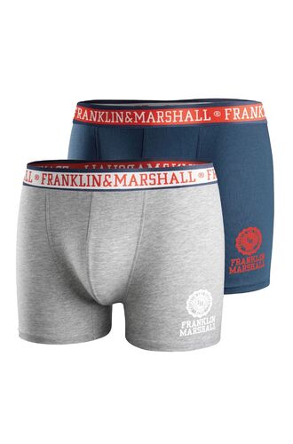 Ανδρικά boxer Franklin and Marshall - Γκρι - Μπλε - 2 pack