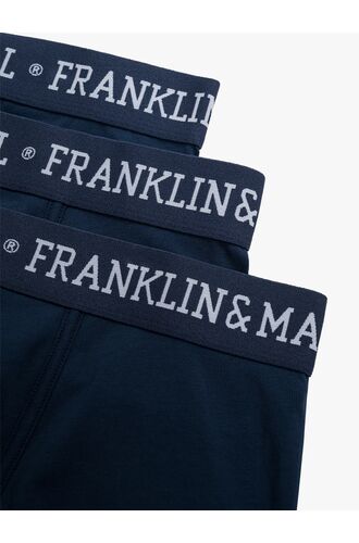 Ανδρικά boxer Franklin and Marshall - Μπλε - Λευκό logo - 3 pack