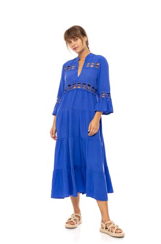 Γυναικείο Beachdress Pink Label -  Ultra Violet - Midi Φόρεμα - Regular Fit - Viscose