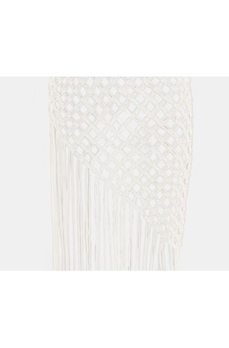 Γυναικείο Beachwear Rock Club - Πολυμορφική Φούστα παρεό - Λευκή με κρόσσια - Regular Fit - Lycra