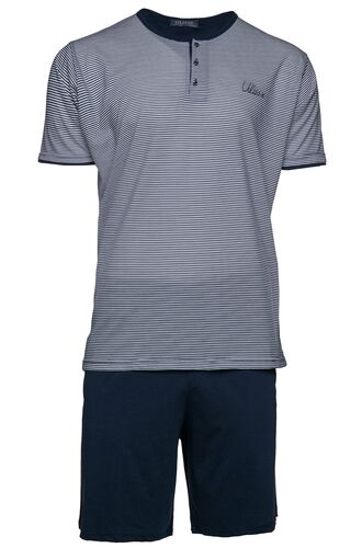 Ανδρική Πυτζάμα Pink Label - Cotton - 3 Τεμάχια - Κοντό Μανίκι - Κοντό και Μακρύ Παντελόνι