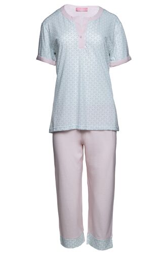 Γυναικεία Πυτζάμα Κάπρι Pink Label - Cotton  - Κοντό Μανίκι