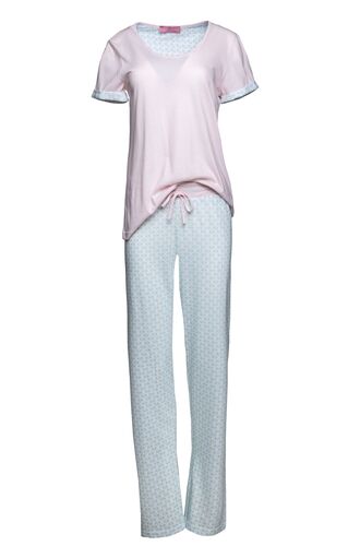 Γυναικεία Πυτζάμα Pink Label - Cotton - Μακρύ Παντελόνι - Κοντό Μανίκι