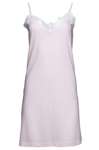 Γυναικείο Νυχτικό Pink Label - Cotton - Ριγέ - Ψιλή Τιράντα