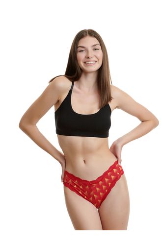 WALK Γυναικείο Slip Lace Brief - Bamboo - Gift Box - Κόκκινο με έλατα