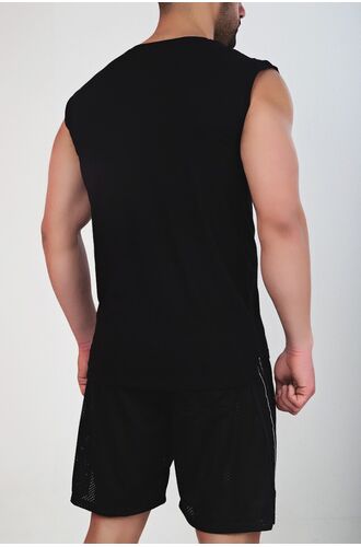 Ανδρικό Φανελάκι MED Henry Sleeveless - Mαύρο - Αμάνικο