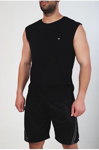 Ανδρικό Φανελάκι MED Henry Sleeveless - Mαύρο - Αμάνικο