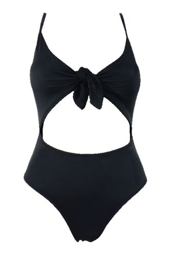 Γυναικείο μαγιό ολόσωμο Rock Club - Άνοιγμα μπροστά - Μαύρο Κανονικό