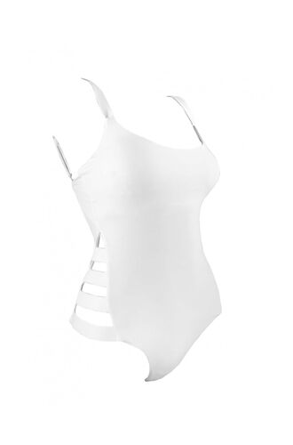 Γυναικείο μαγιό ολόσωμο Rock Club - Σέξι Ανοίγματα - Λευκό Κανονικό