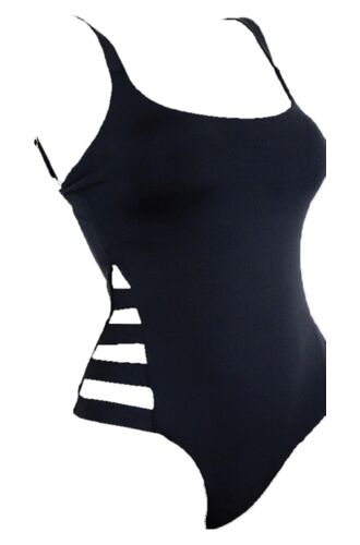 Γυναικείο μαγιό ολόσωμο Rock Club - Σέξι Ανοίγματα - Μαύρο Κανονικό