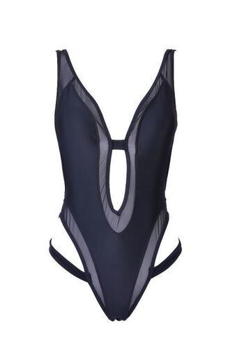 Γυναικείο μαγιό ολόσωμο - Sexy Ανοίγματα - Διαφάνεια - Μαύρο