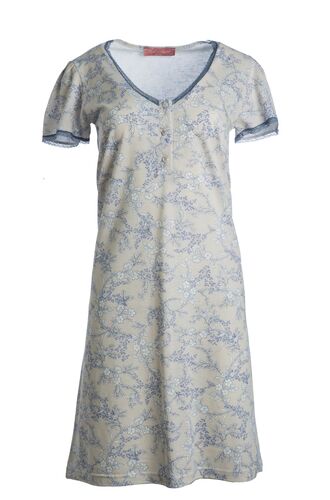 Γυναικείο Νυχτικό Pink Label - Cotton-Modal- Φλοράλ - Κοντό Μανίκι - Εγκυμοσύνη