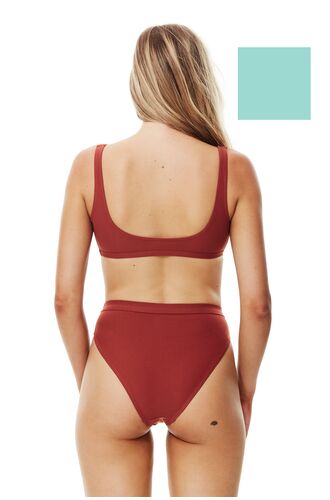 Γυναικείο ψηλόμεσο μαγιό σλιπ Piha - Ψηλό κόψιμο - Brazil - Σιέλ